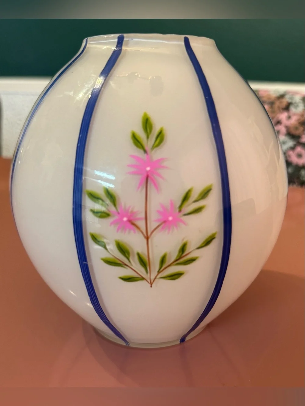 Anthropologie Joanne Floral Glass Vase
